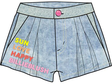 Billieblush Double Stone+Bleach Graphic Denim Shorts Online