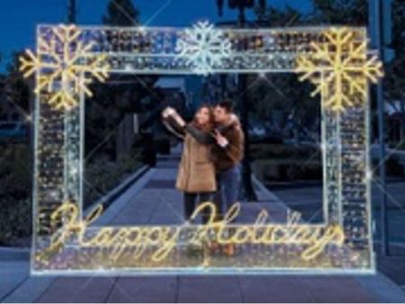 2D  HAPPY HOLIDAYS  LED GREETING CARD- PHOTO OP Sale