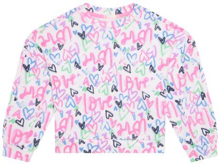 BILLIEBLUSH GRAFFITI HEARTS SWEATSHIRT For Discount