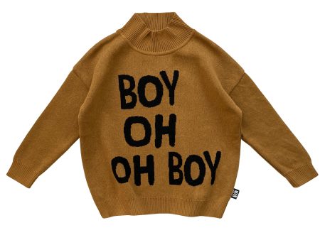 LITTLE MAN HAPPY CAMEL HIGH COLLAR SWEATER Online Sale